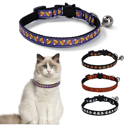 Enchanting Striped Halloween Cat Collar - Unleash The Magic On Your Feline Friend!-0