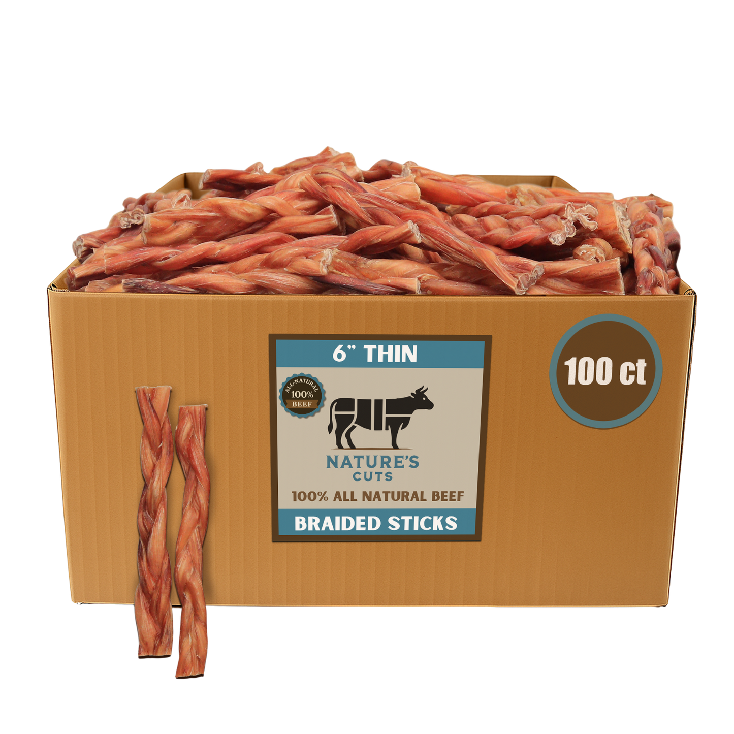 6" Thin Braided Bulk Bully Sticks-5