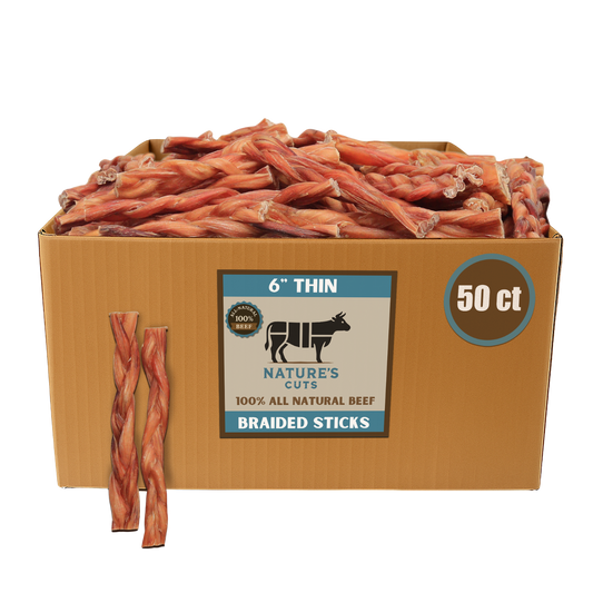 6" Thin Braided Bulk Bully Sticks-0